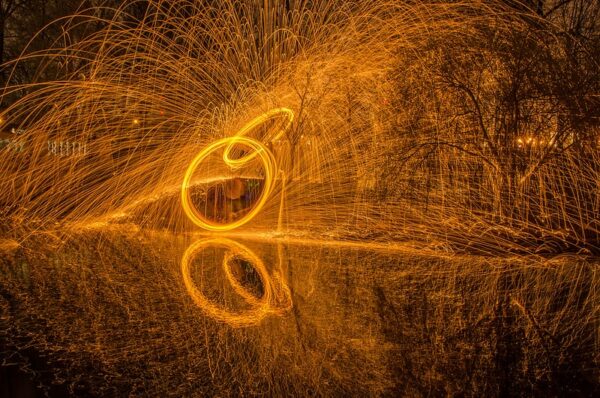 fotografare le cascate di fuoco: steel wool