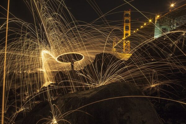 fotografare le cascate di fuoco: steel wool