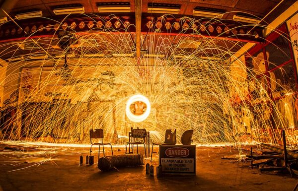 fotografare le cascate di fuoco: steel wool