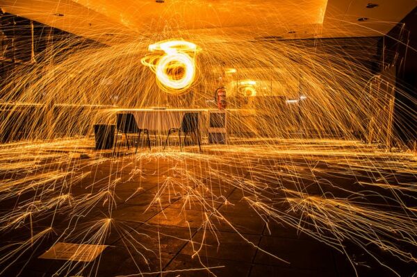 fotografare le cascate di fuoco: steel wool