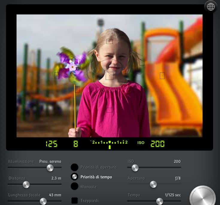 simulatore di fotografia