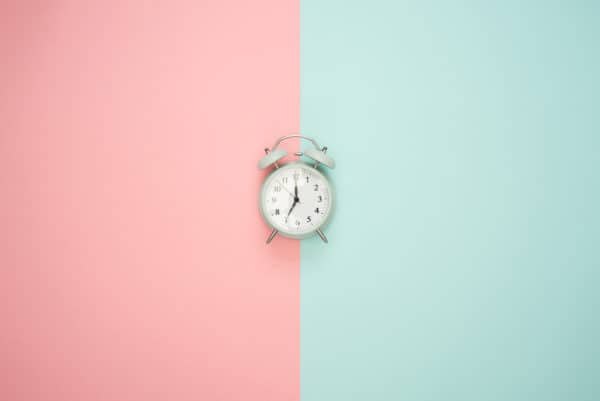 Gray double bell clock