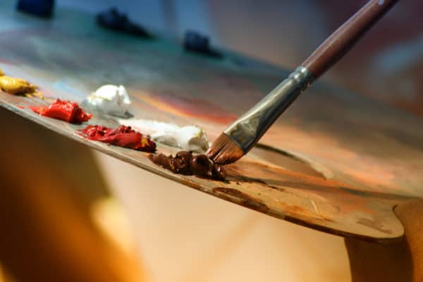 Brush painting color paint