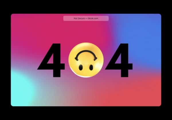 TikTok 404 page