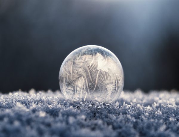 fotografare le bolle congelate
