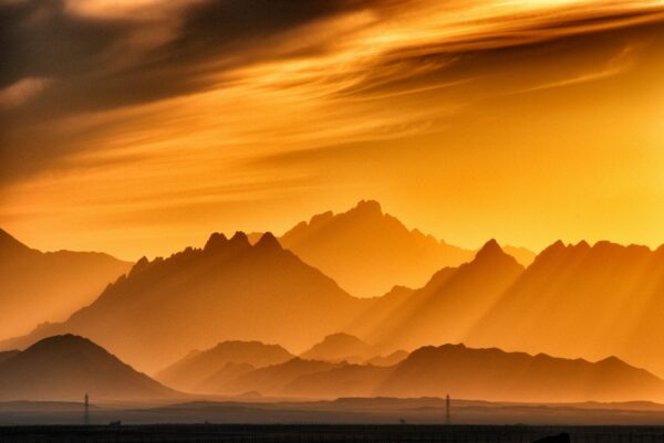 Sunset in the mountains