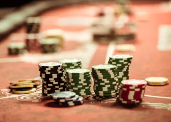 poker chips on table
